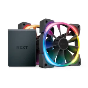 NZXT AER RGB 2 – (2 X 140MM) FANS – ADVANCED LIGHTING CUSTOMIZATIONS – WINGLET TIPS – FLUID DYNAMIC BEARING – LED RGB PWM FAN FOR HUE 2 –  (HUE2 LIGHTING CONTROLLER  INCLUDED)