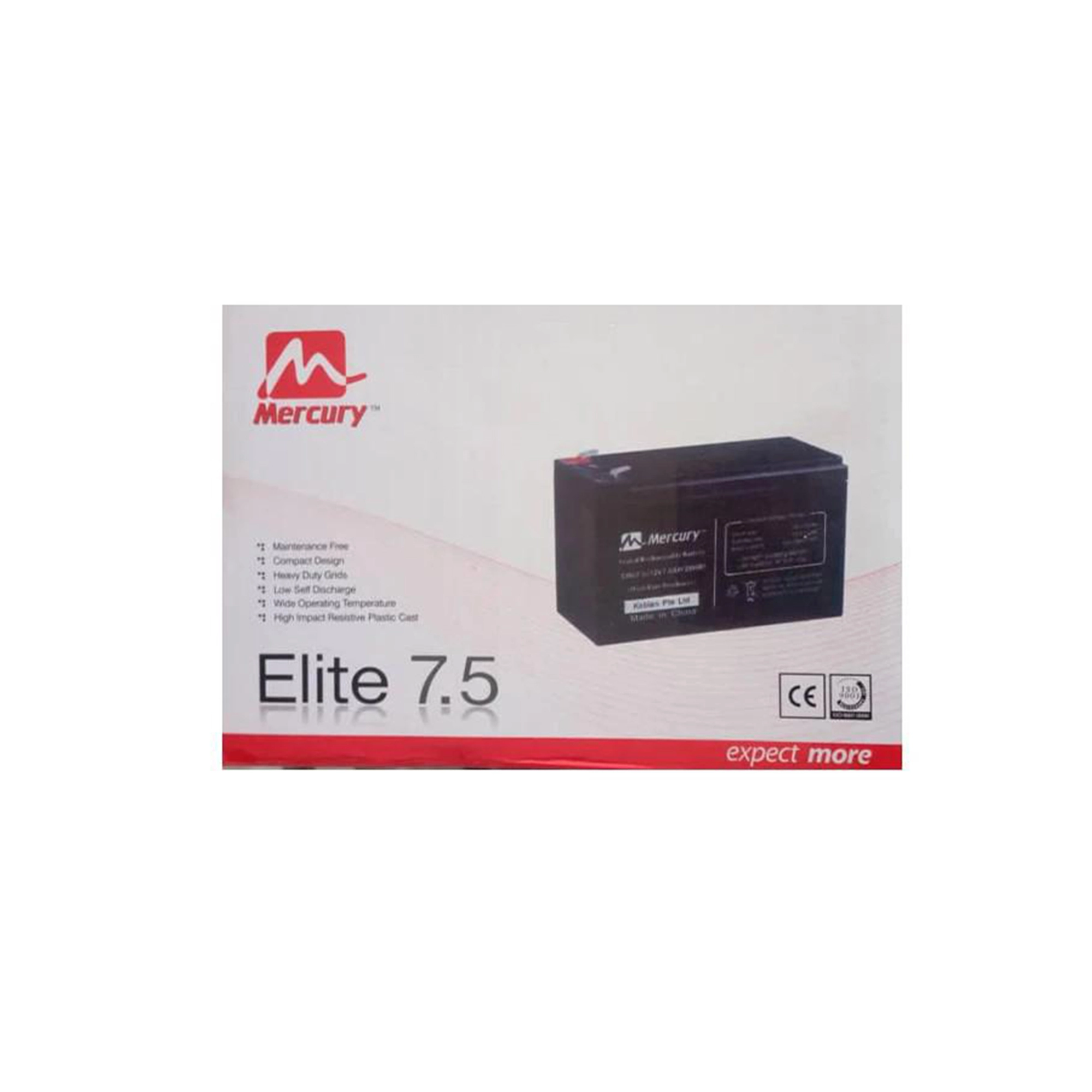 UPS BATTERY 12V ELITE 7.5 MERCURY - Image 2