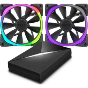 NZXT 140MM X2 AER RGB LED FANS WITH HUE+ CONTROLLER (BUNDLE PACK) | RF-AR140-C1
