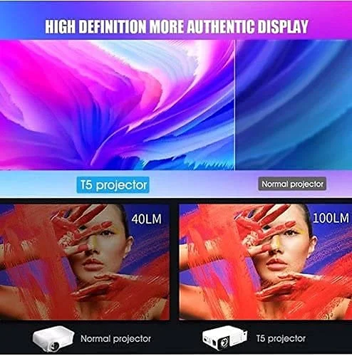 SMARS MINI WIFI 3D MIRACAST PROJECTOR HOME THEATER HD MINI PORTABLE PROJECTOR FAMILY CHILDREN'S SMART PHONE LED PORTABLE (NEW T-5 PROJECTOR) HIGHER RESOLUTION BRIGHTNESS CINEMA VIDEO PROJECTOR. - Image 3