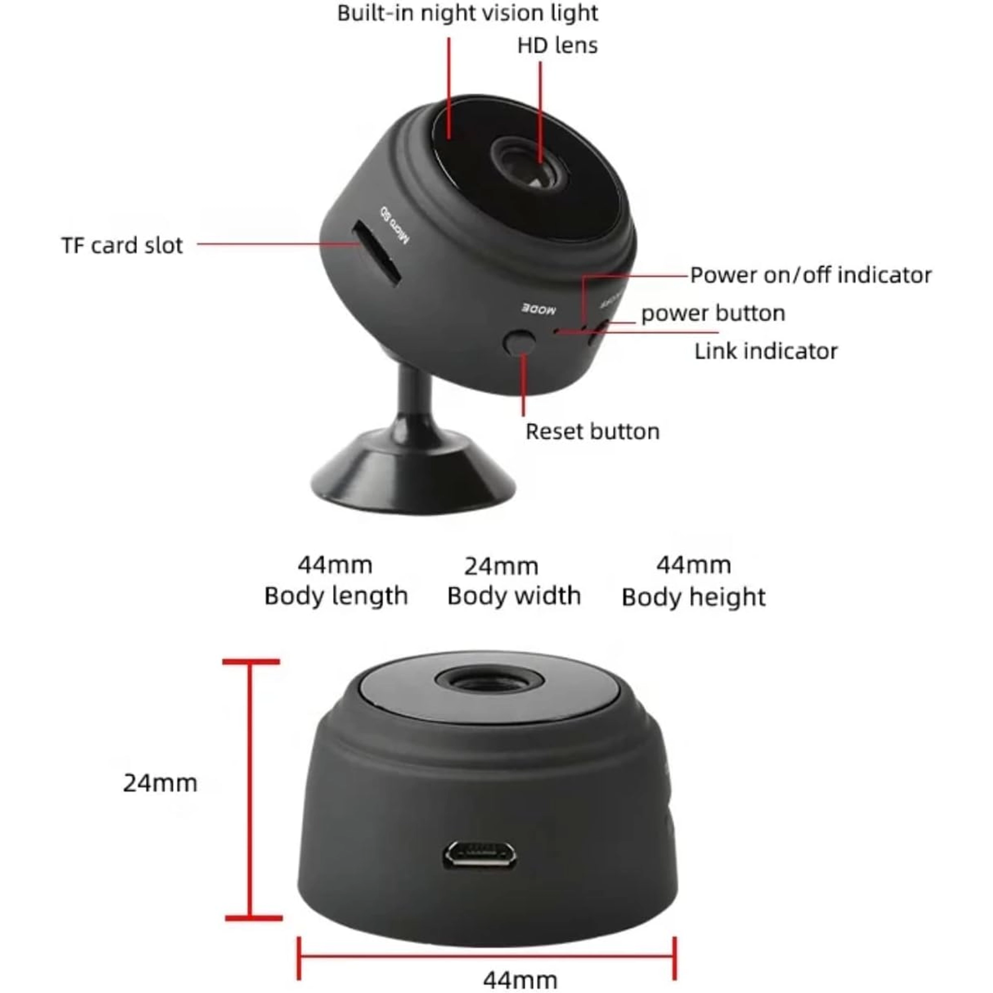 NEW MINI HIDDEN WIRELESS WIFI CAMERA HD 1080P HOME AND OFFICE SECURITY CAMERAS WITH AUDIO AND VIDEO - Image 2