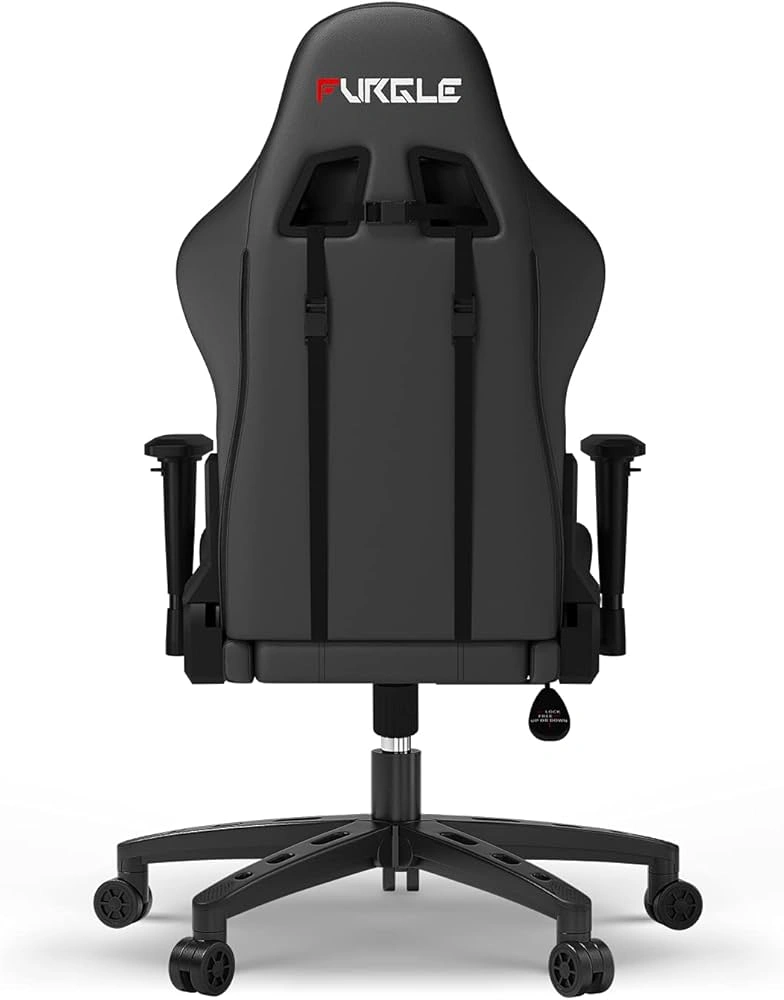 FURGLE CARRY SERIES RACING STYLE WHITE/BLACK - FULL BLACK GAMING CHAIR - Image 9