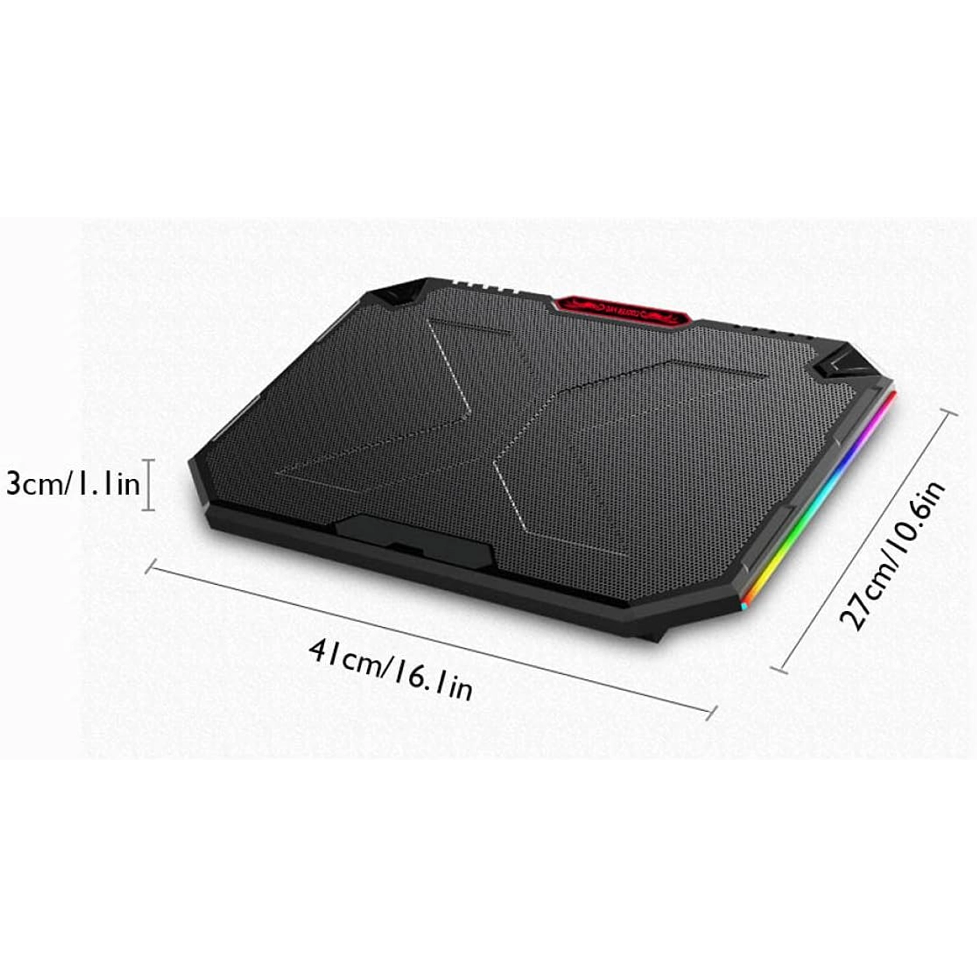 GAMING LAPTOP COOLING PAD STAND,YL-018, 5X BLUE LED FANS RGB SIDE LIGHTS 2 X USB -12 TO17IN - Image 4