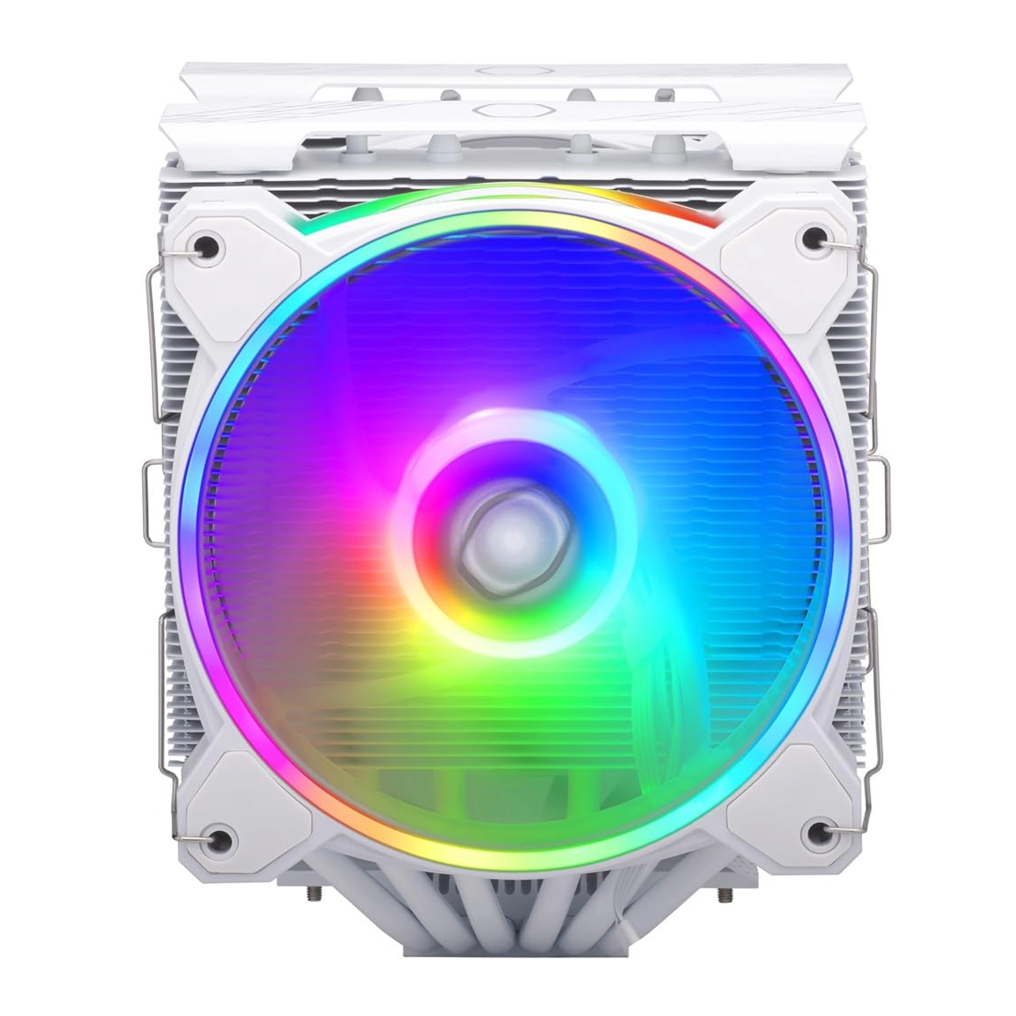 COOLER MASTER HYPER 622 HALO WHITE DUAL TOWER CPU AIR COOLER, HALO² FAN, DUAL LOOP ARGB, ALUMINUM TOP COVER, 6 HEAT PIPES,154MM TALL, AMD RYZEN AM5/AM4, INTEL LGA1700/1200 - Image 3