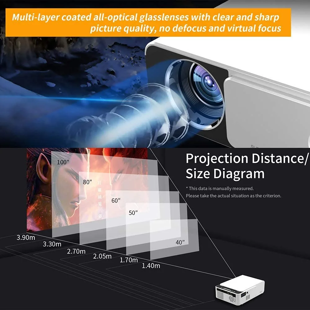 SMARS MINI WIFI 3D MIRACAST PROJECTOR HOME THEATER HD MINI PORTABLE PROJECTOR FAMILY CHILDREN'S SMART PHONE LED PORTABLE (NEW T-5 PROJECTOR) HIGHER RESOLUTION BRIGHTNESS CINEMA VIDEO PROJECTOR. - Image 4