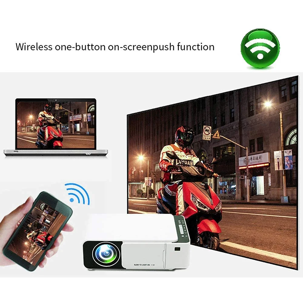 SMARS MINI WIFI 3D MIRACAST PROJECTOR HOME THEATER HD MINI PORTABLE PROJECTOR FAMILY CHILDREN'S SMART PHONE LED PORTABLE (NEW T-5 PROJECTOR) HIGHER RESOLUTION BRIGHTNESS CINEMA VIDEO PROJECTOR. - Image 5