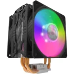 COOLER MASTER HYPER 212 LED TURBO ARGB CPU AIR COOLER - JET BLACK ALUMINIUM FINISH, 4 CONTINUOUS DIRECT CONTACT HEAT PIPES WITH FINS, DUAL SICKLEFLOW 120 ARGB FANS, ARGB LED CONTROLLER