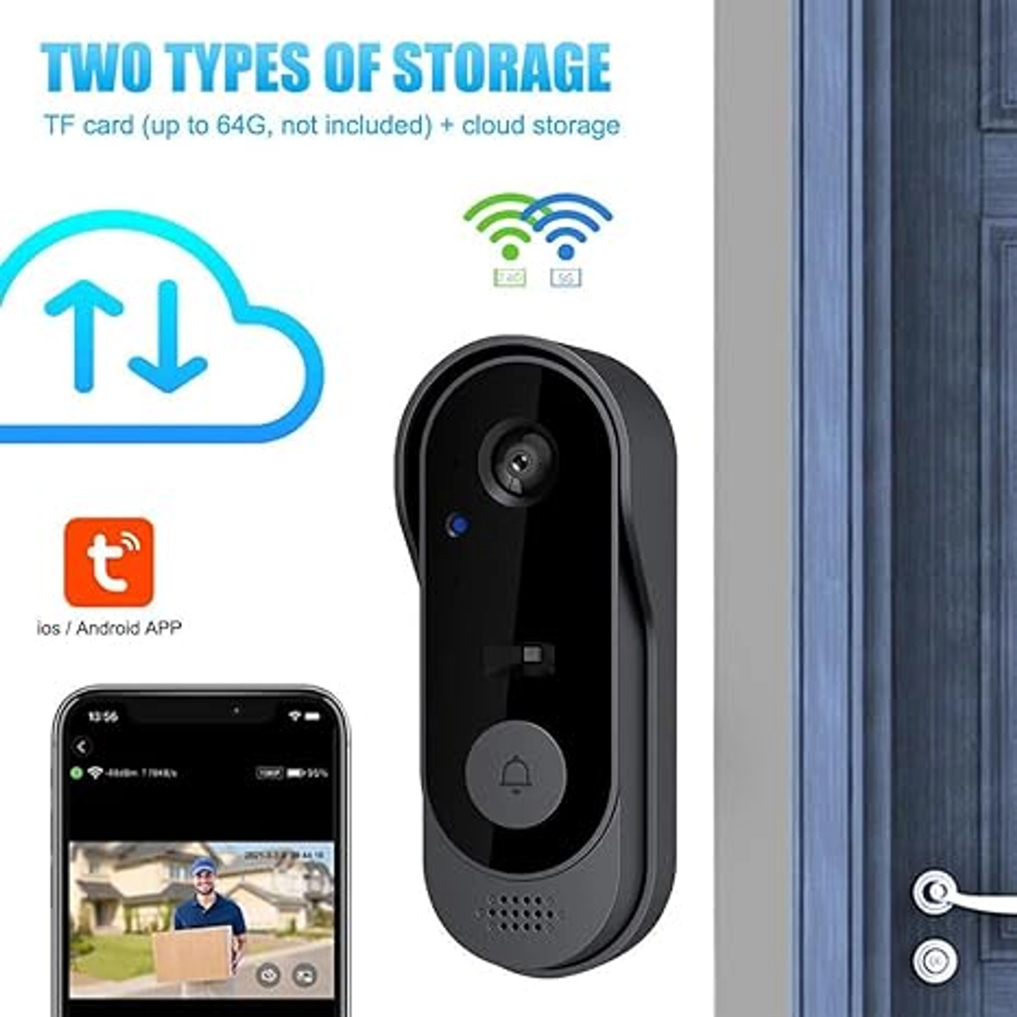 M9 1080P SMART WIFI WIRELESS VIDEO DOORBELL PHONE SECURITY CAMERA DOOR BELL RING INTERCOM - Image 2