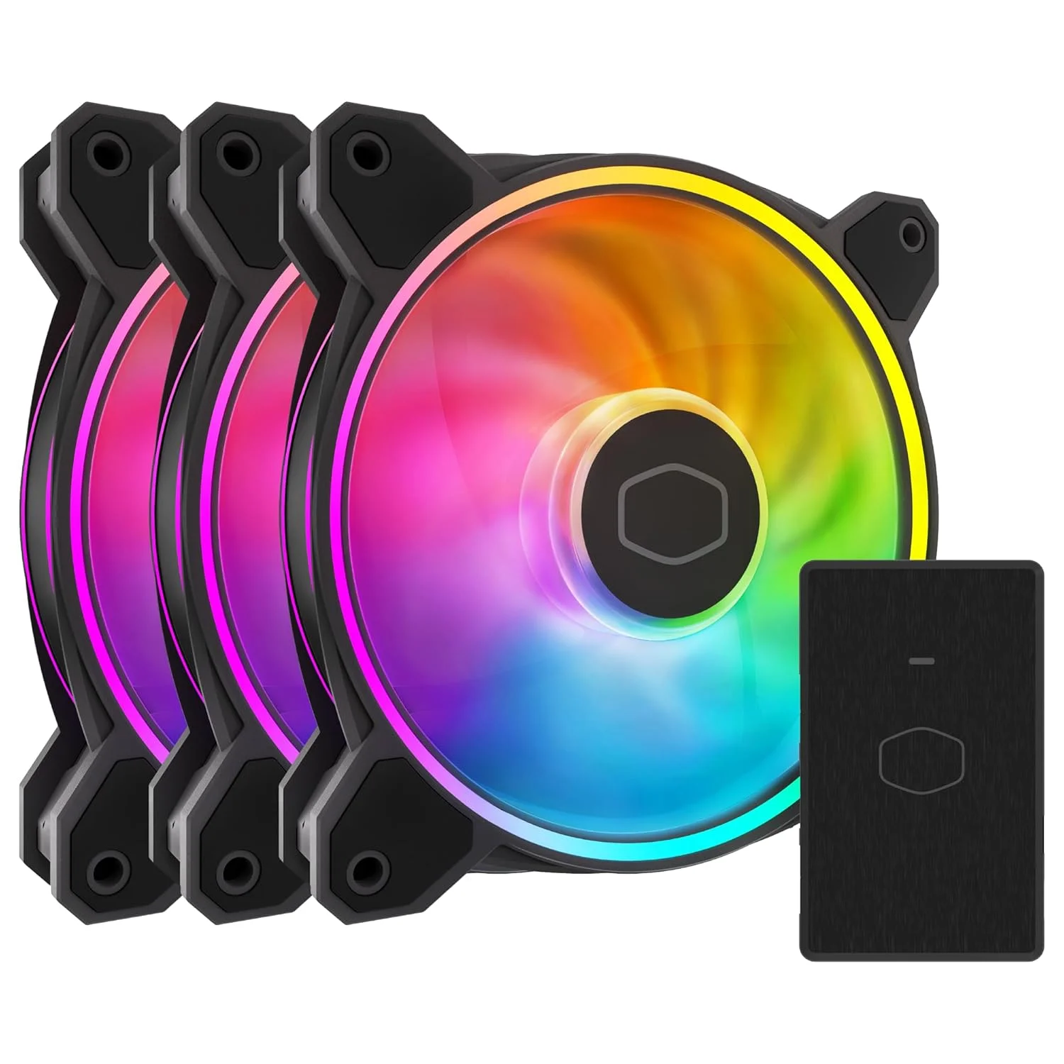 COOLER MASTER MASTERFAN MF120 HALO² 3IN1 PC CASE|LIQUID COOLER|AIR COOLER FAN, DUAL LOOP GEN 2 ARGB LEDS RINGS, DYNAMIC PWM 120MM 2,050 RPM, AIR BALANCE BLADES, HYBRID FRAME