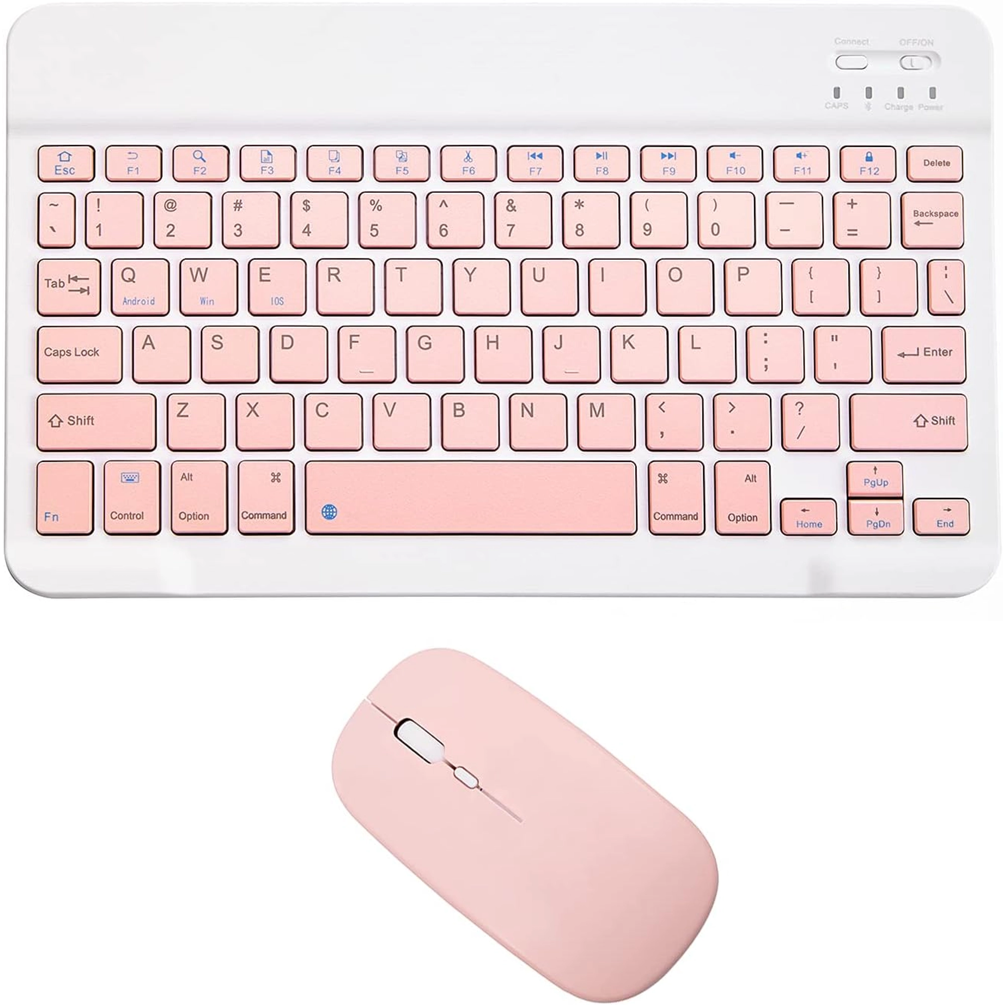 ACOLARID META KIT RECHARGEABLE WIRELESS KEYBOARD MOUSE BLUETOOTH  (WHITE & PINK)