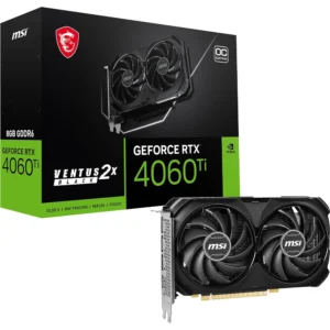 MSI GEFORCE RTX 4060 TI VENTUS 2X BLACK 8G OC GRAPHICS CARD -NVIDIA RTX 4060 TI, 8GB GDDR6 MEMORY, 18GBPS, PCIE 4.0, DLSS3