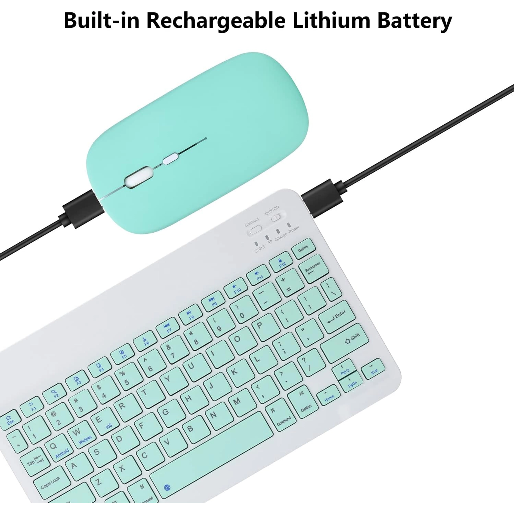 ACOLARID META KIT RECHARGEABLE WIRELESS KEYBOARD MOUSE BLUETOOTH (GREEN) - Image 3