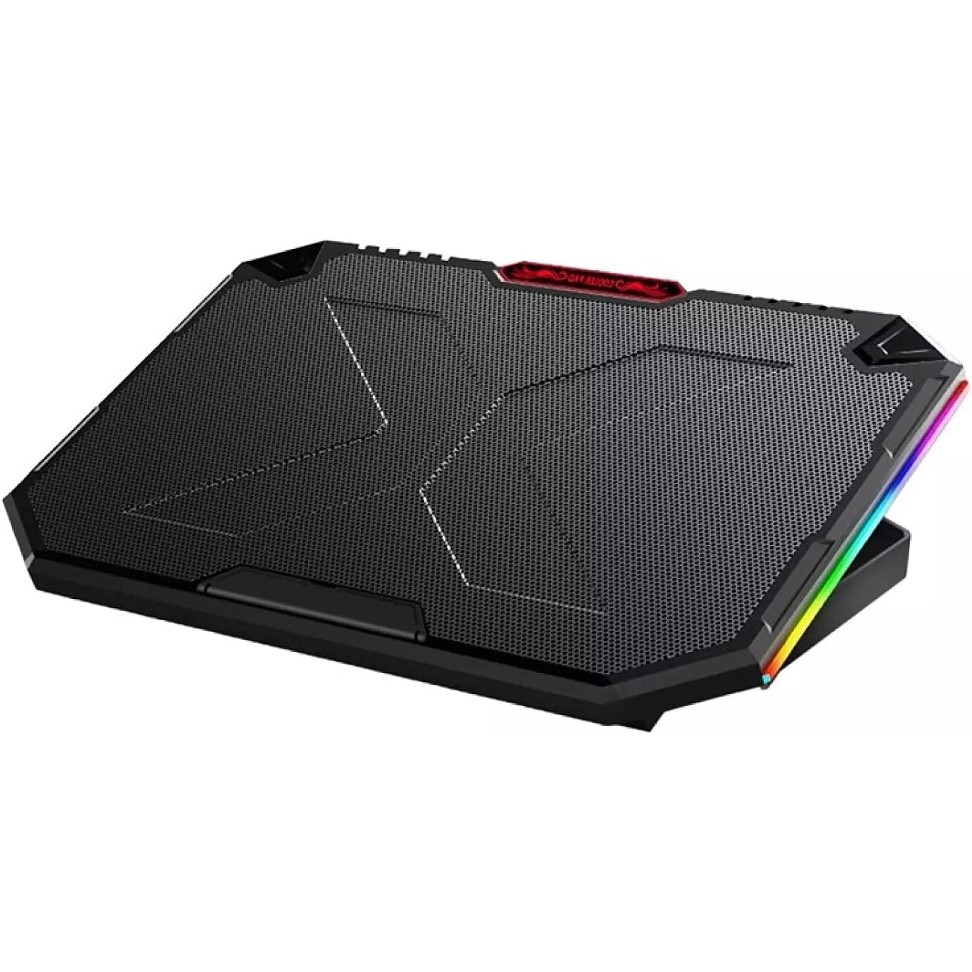 GAMING LAPTOP COOLING PAD STAND,YL-018, 5X BLUE LED FANS RGB SIDE LIGHTS 2 X USB -12 TO17IN