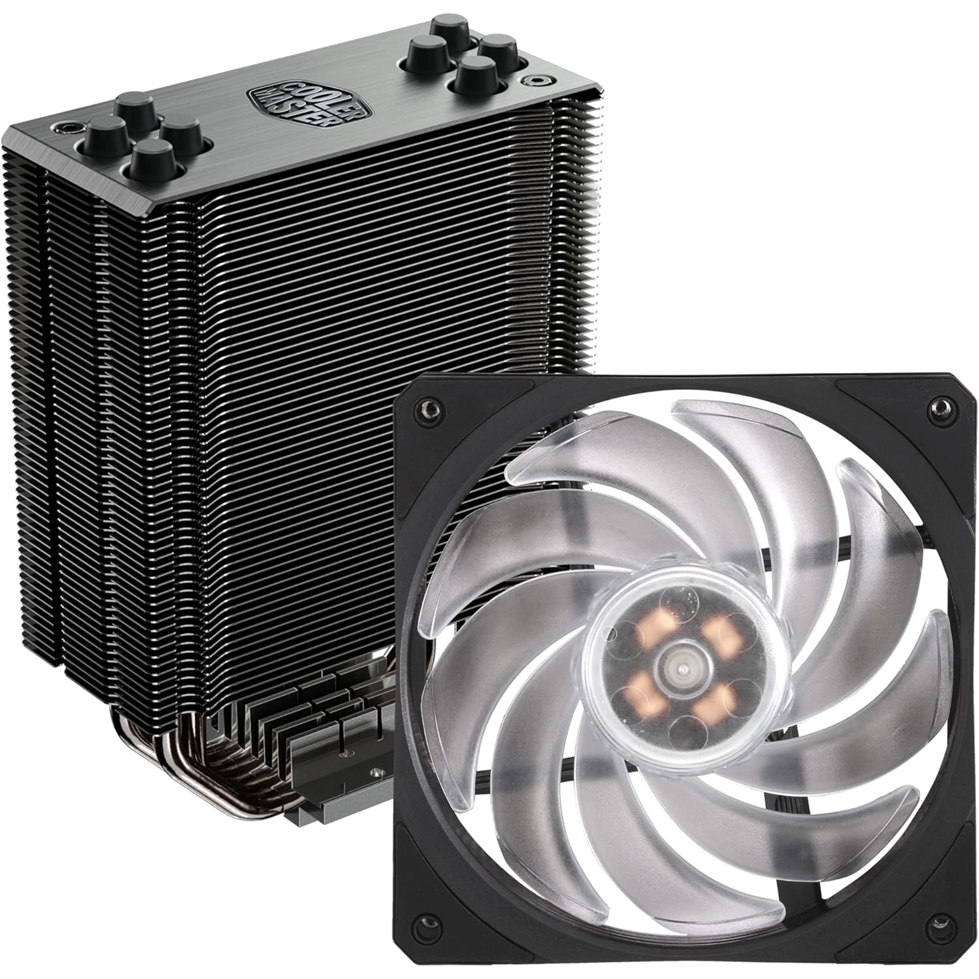 COOLER MASTER HYPER 212 RGB CPU AIR COOLER WITH SF120R PWM FAN, GUN-METAL NICKEL FINS, 4 COPPER HEAT PIPES - FOR AMD RYZEN & INTEL LGA1700/1200/1151 - Image 4