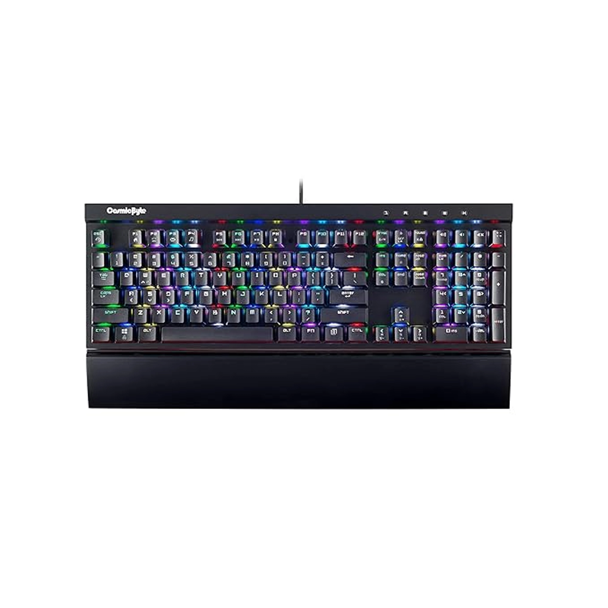 COSMIC BYTE CB-GK-11 BLACK EYE WIRED ALUMINIUM MECHANICAL KEYBOARD, REAL RBG BACKLIT WITH EFFECTS