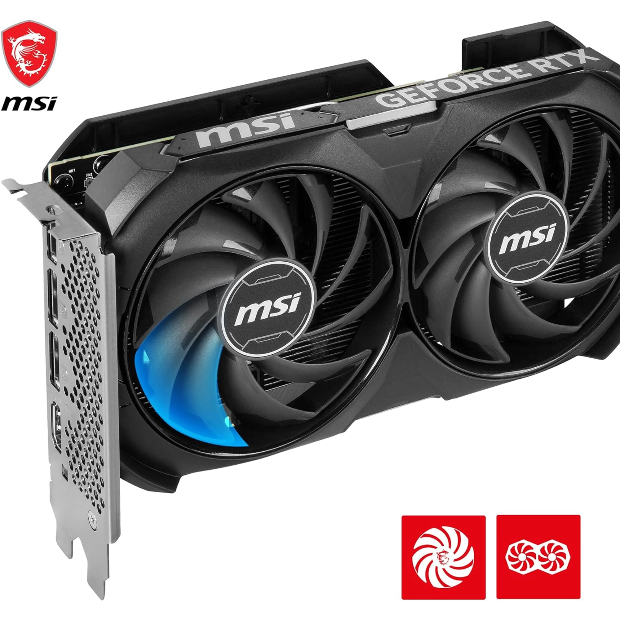 MSI GEFORCE RTX 4060 TI VENTUS 2X BLACK 8G OC GRAPHICS CARD -NVIDIA RTX 4060 TI, 8GB GDDR6 MEMORY, 18GBPS, PCIE 4.0, DLSS3 - Image 3