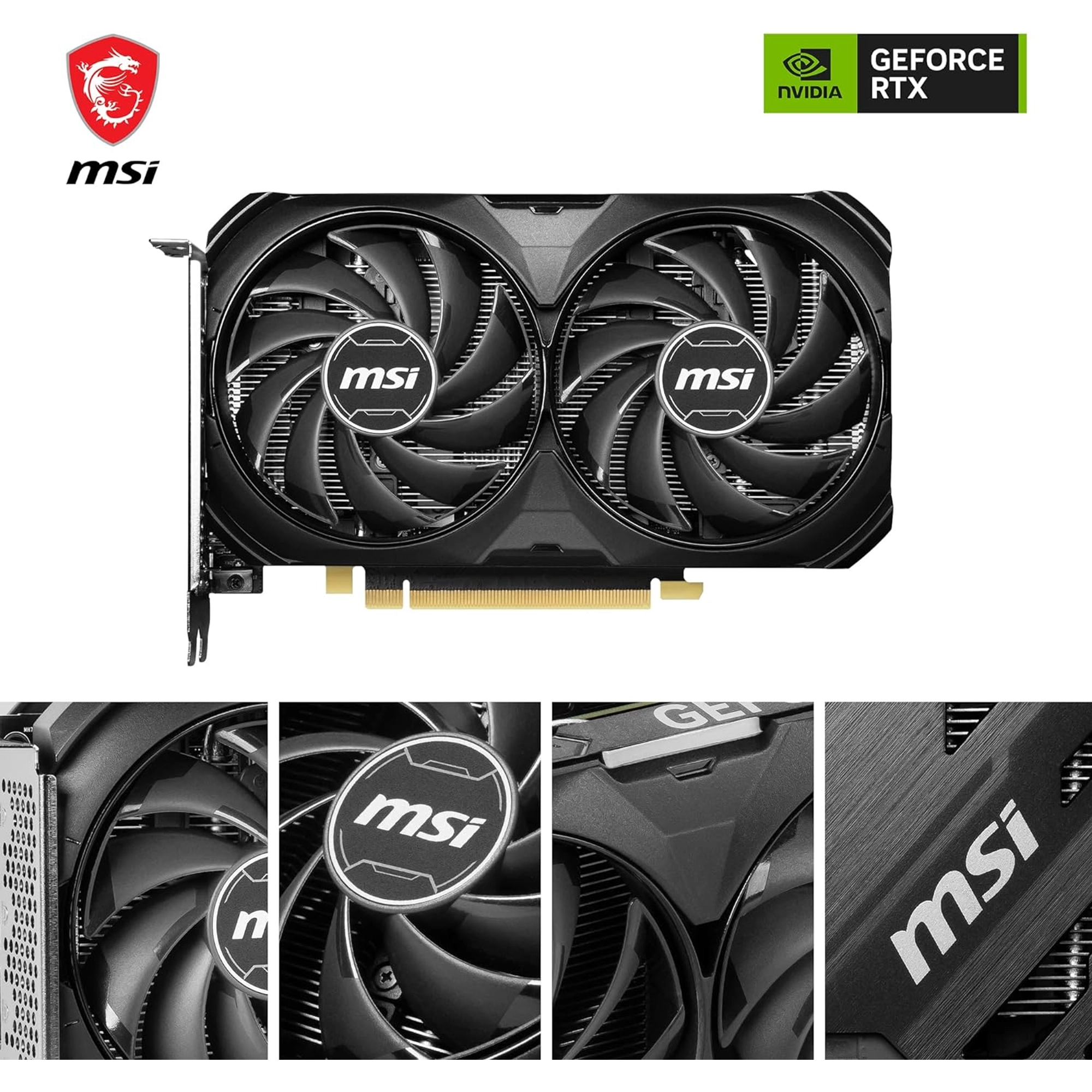 MSI GEFORCE RTX 4060 TI VENTUS 2X BLACK 8G OC GRAPHICS CARD -NVIDIA RTX 4060 TI, 8GB GDDR6 MEMORY, 18GBPS, PCIE 4.0, DLSS3 - Image 4