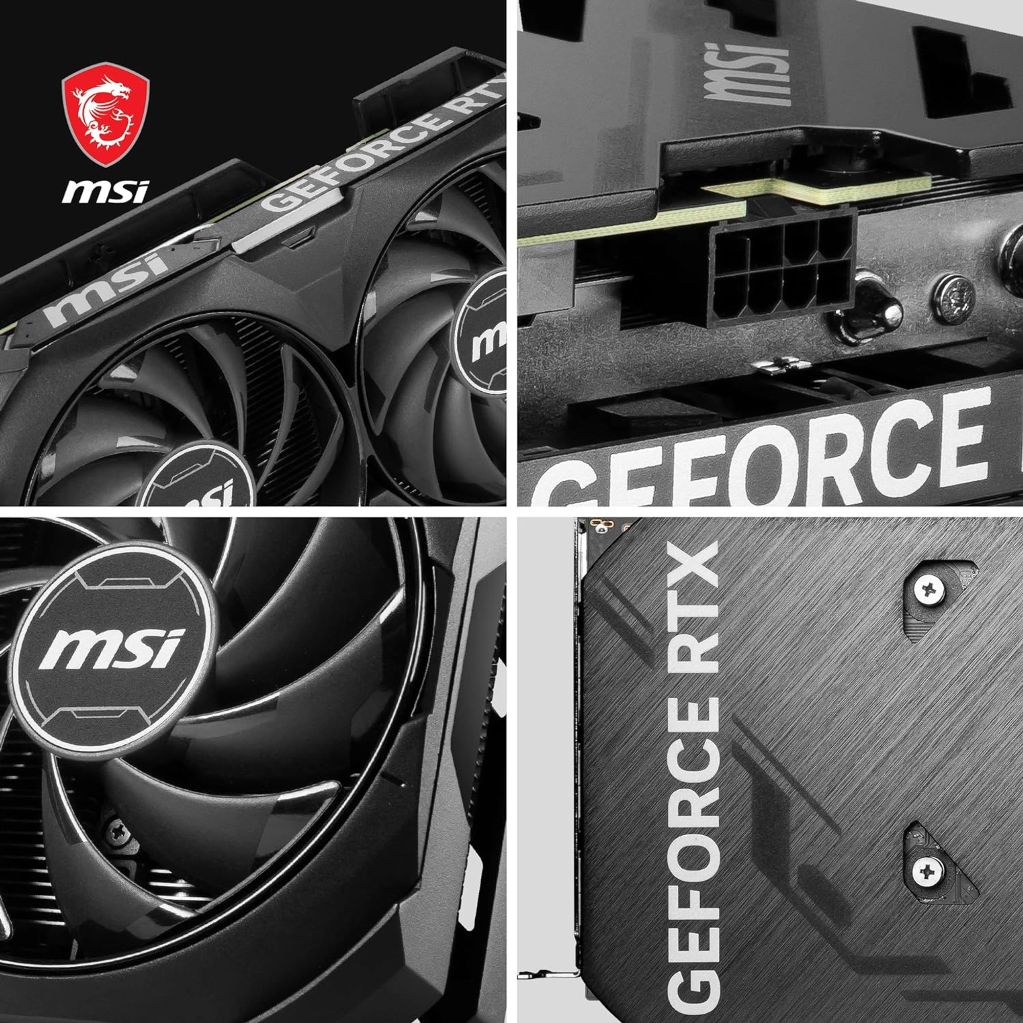 MSI GEFORCE RTX 4060 TI VENTUS 2X BLACK 8G OC GRAPHICS CARD -NVIDIA RTX 4060 TI, 8GB GDDR6 MEMORY, 18GBPS, PCIE 4.0, DLSS3 - Image 6