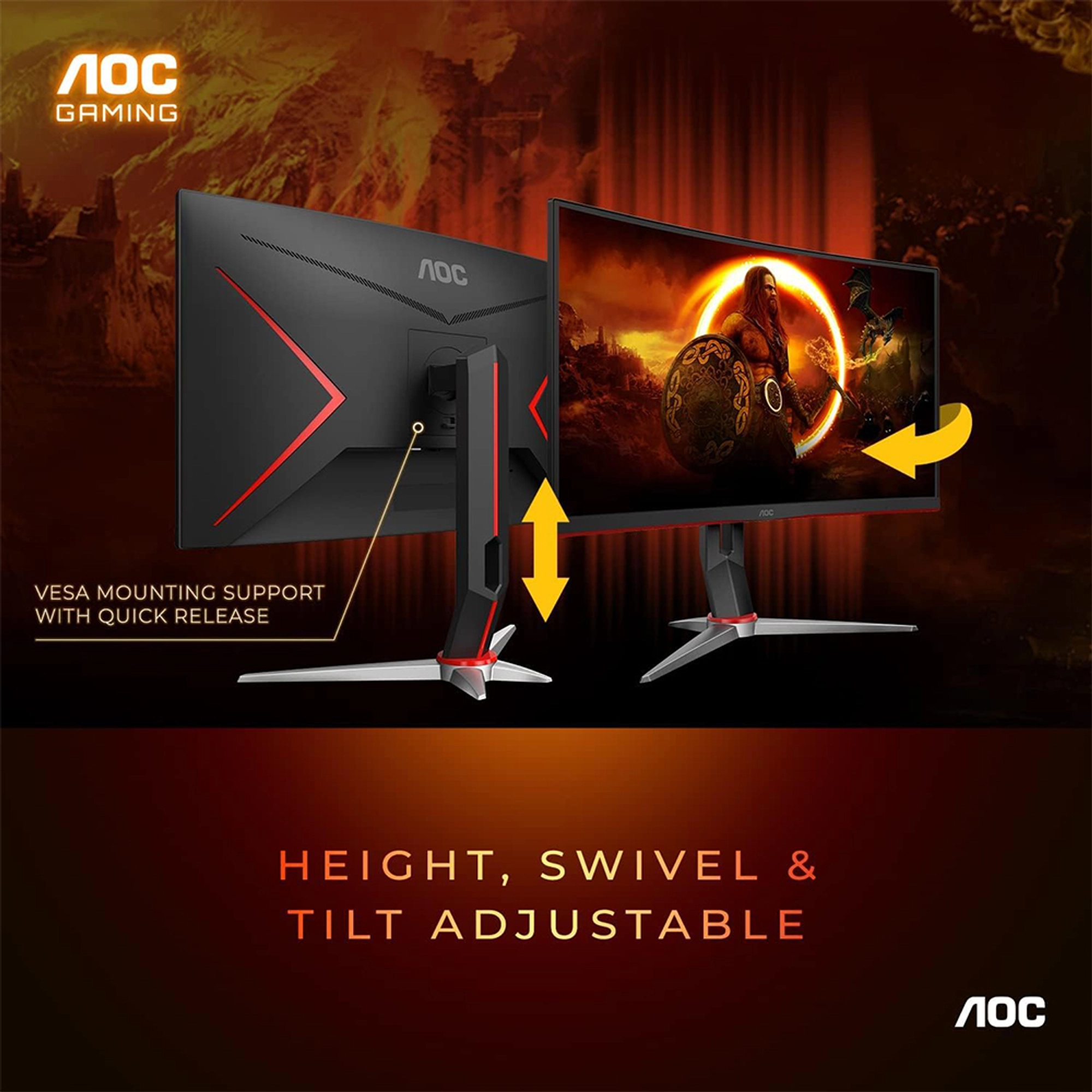 AOC 27″ CURVED FRAMELESS GAMING MONITOR -C27G2ZE - Image 4