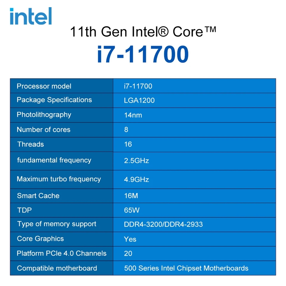 CPU INTEL CORE I7-11700 11TH GEN - Image 3