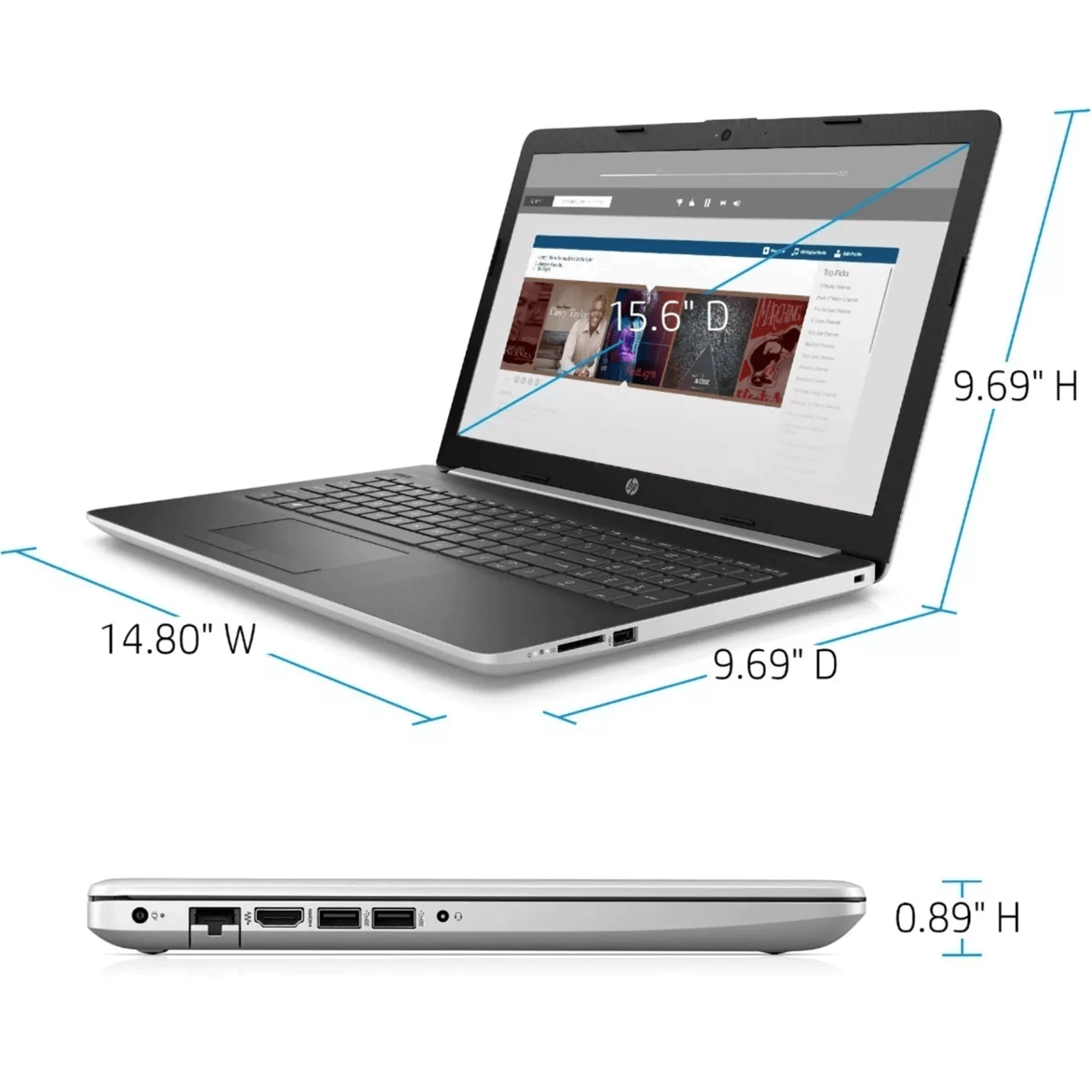 HP 15-DA0XXX, CORE I7-8550U, 12GB DDR4, 512 NVME, 15.6 HD TOUCHSCREEN, Intel® UHD 620, WINDOWS 10 HOME - Image 2