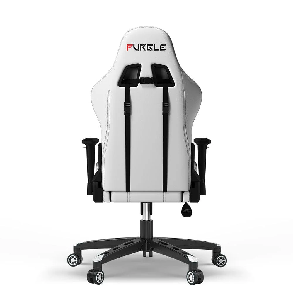 FURGLE CARRY SERIES RACING STYLE WHITE/BLACK - FULL BLACK GAMING CHAIR - Image 5