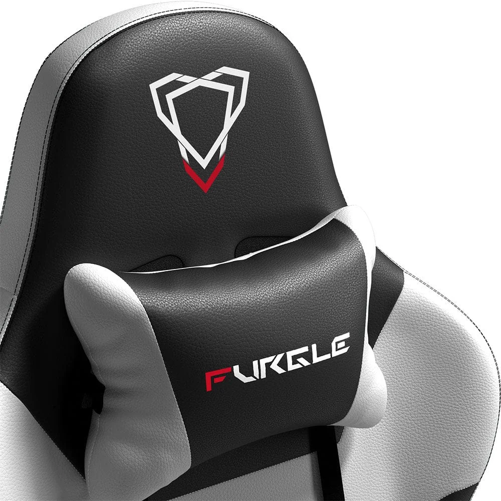FURGLE CARRY SERIES RACING STYLE WHITE/BLACK - FULL BLACK GAMING CHAIR - Image 2