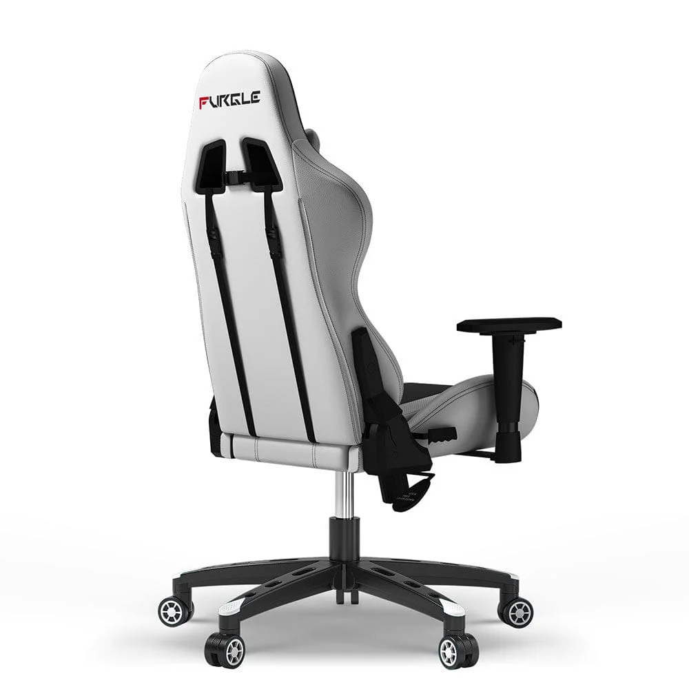 FURGLE CARRY SERIES RACING STYLE WHITE/BLACK - FULL BLACK GAMING CHAIR
