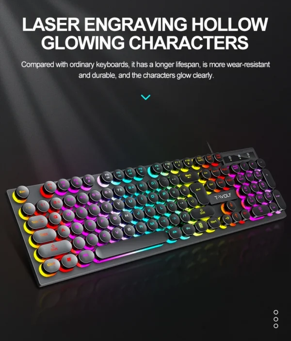 FIREWOLFS KEYBOARD T80 RGB USB - Image 6