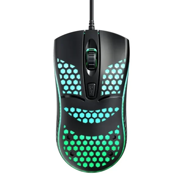 T-WOLF V15 COOL HONEYCOMB LIGHT UP MOUSE - Image 3