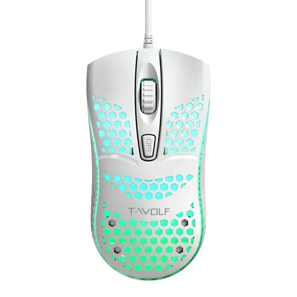 T-WOLF V15 COOL HONEYCOMB LIGHT UP MOUSE - Image 2