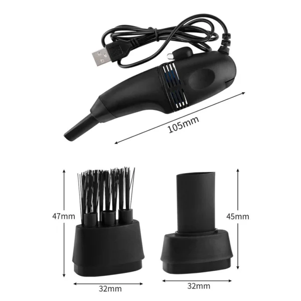 MINI COMPUTER VACUUM USB KEYBOARD CLEANER PC LAPTOP BRUSH DUST CLEANING KIT NEW - Image 3