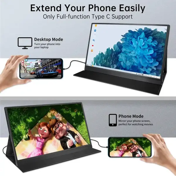 PORTABLE SCREEN K3 15.6'' WITH 2 USB TYPE-C AND MINI HDMI OUT  BRAND NEW TTC - Image 3